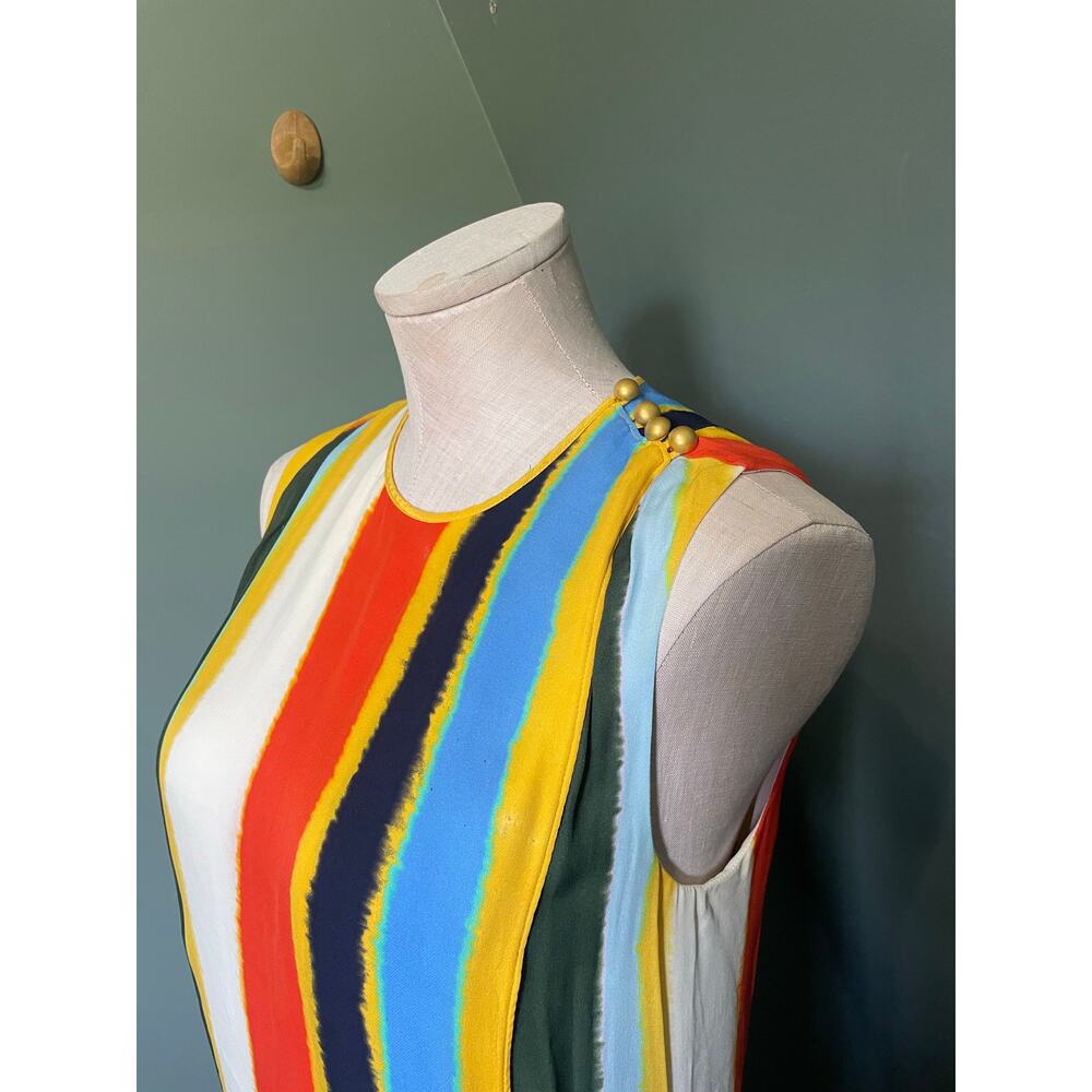Tory Burch Bettina Silk Multicolor Striped Print Dress. Sz Small. - Picture 3 of 7